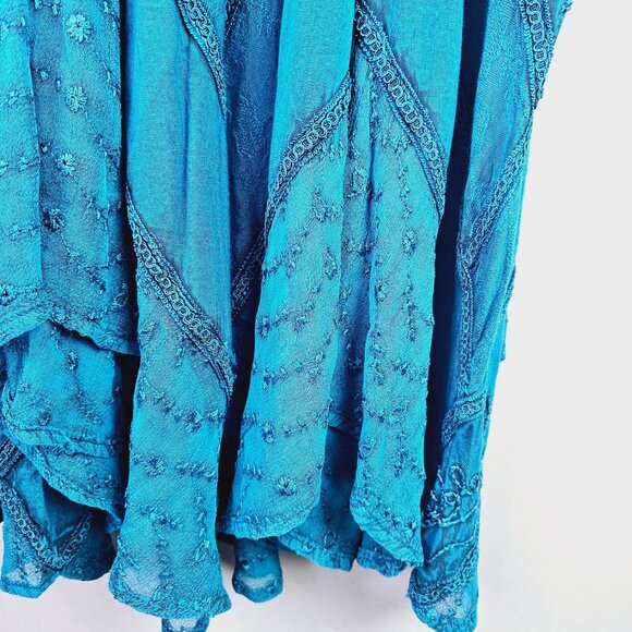 Vintage Advance Apparels Tie Dye Sear Sucker Sleeveless Assymetrical Dress, NWT - Picture 9 of 9